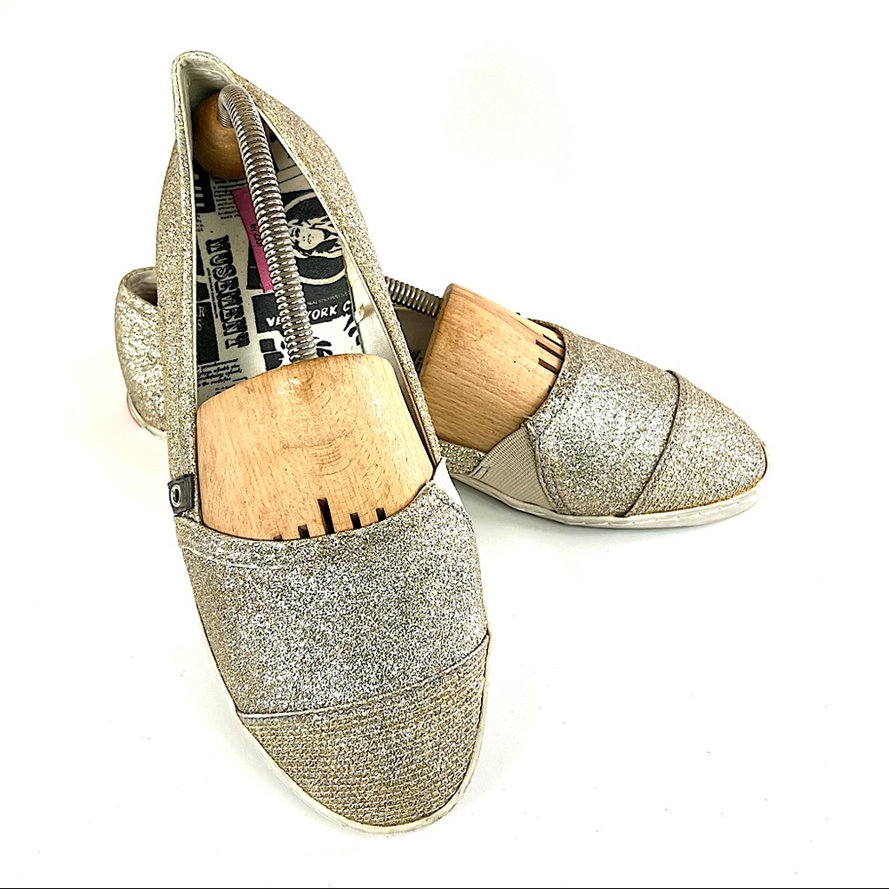 Rock & Candy by Zigi Gold Glitter Slip On Shoes Women’s Size 10